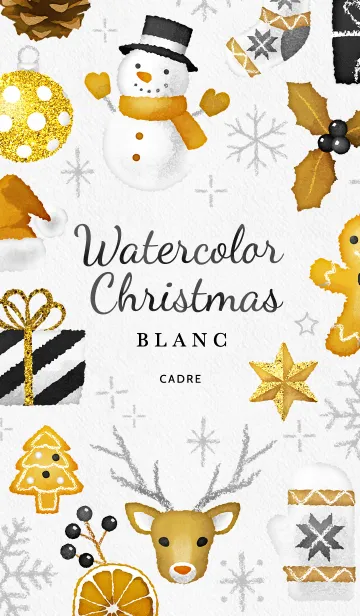 [LINE着せ替え] Watercolor Christmas - BLANC（再販）の画像1