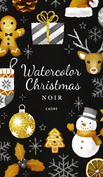 [LINE着せ替え] Watercolor Christmas - NOIR（再販）の画像1