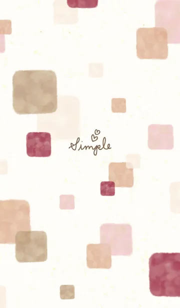 [LINE着せ替え] 水彩 四角 シック 赤27の画像1