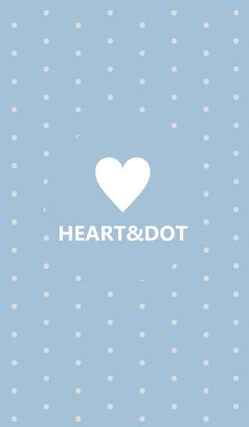 [LINE着せ替え] HEART&DOT *SmokyBlue/White*の画像1