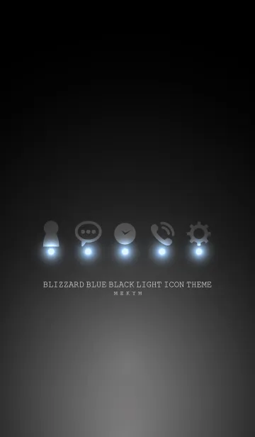 BLIZZARD BLUE BLACK LIGHT ICON THEMEの着せ替えメイン画像