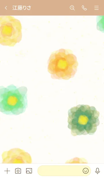 [LINE着せ替え] 水彩カラフルお花16の画像3