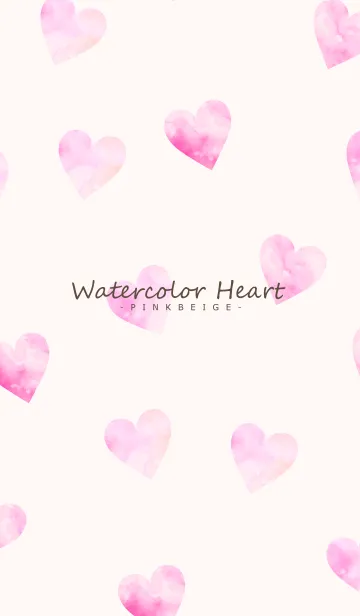 [LINE着せ替え] Watercolor Heart -PINKBEIGE- 15の画像1