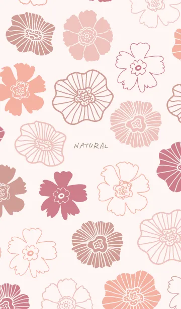 [LINE着せ替え] くすみカラー 花畑 ピンク4の画像1