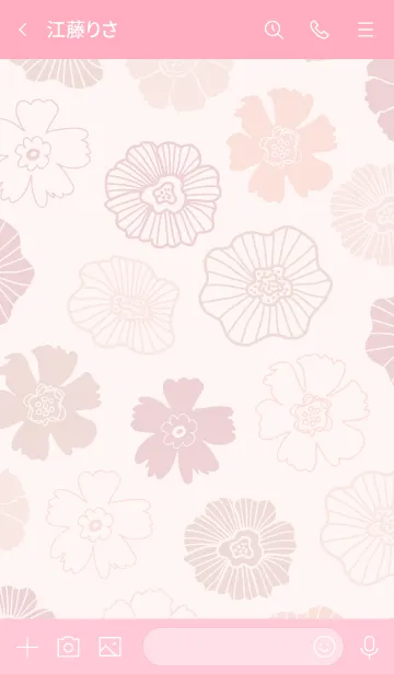 [LINE着せ替え] くすみカラー 花畑 ピンク4の画像3