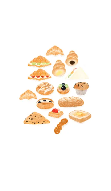 [LINE着せ替え] 菓子パンおいしいよ（シンプルベージュ）の画像1