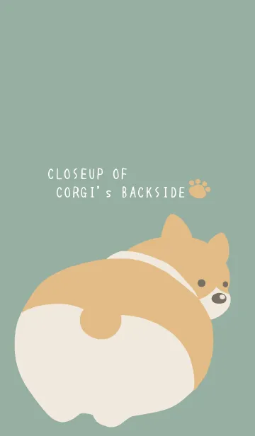 [LINE着せ替え] コーギーのおしりの着せかえ グリーンの画像1