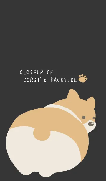 [LINE着せ替え] コーギーのおしりの着せかえ ブラックの画像1