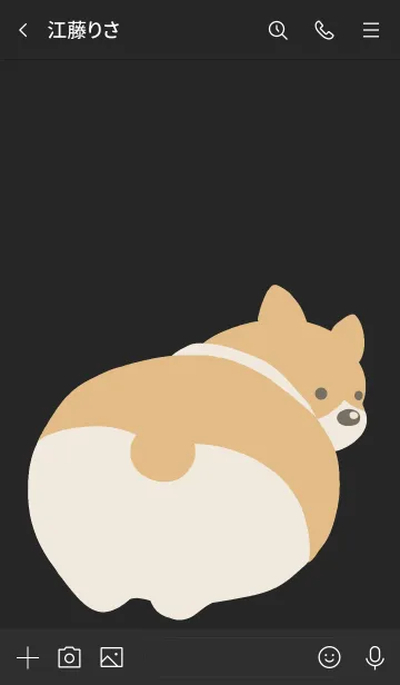 [LINE着せ替え] コーギーのおしりの着せかえ ブラックの画像3