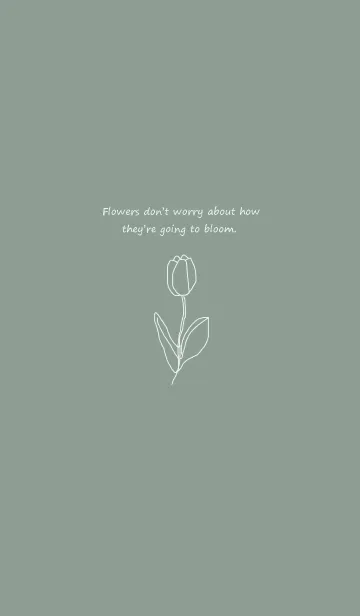 [LINE着せ替え] art tulip (dusty green)の画像1