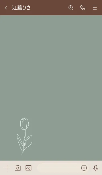 [LINE着せ替え] art tulip (dusty green)の画像3