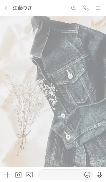 [LINE着せ替え] Denim and flowers_01の画像3