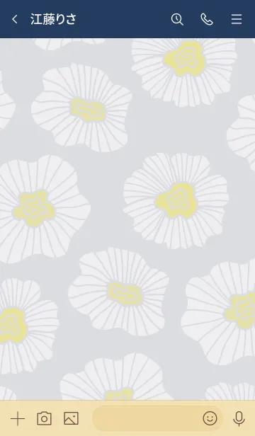 [LINE着せ替え] 白い花舞う ブルー3の画像3