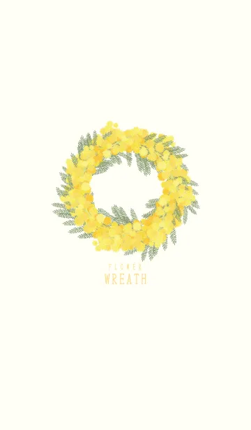 [LINE着せ替え] FLOWER WREATH -ミモザ-の画像1