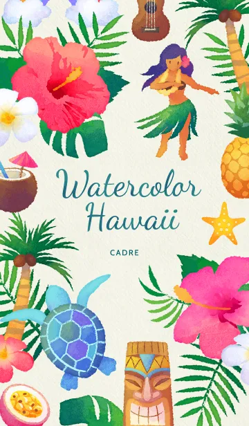 [LINE着せ替え] Watercolor Hawaii（再販）の画像1