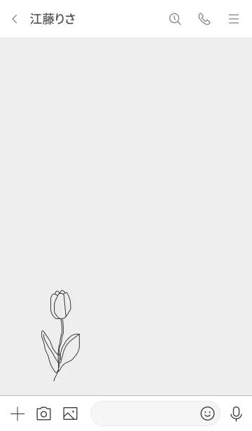 [LINE着せ替え] art tulip (gray)の画像3