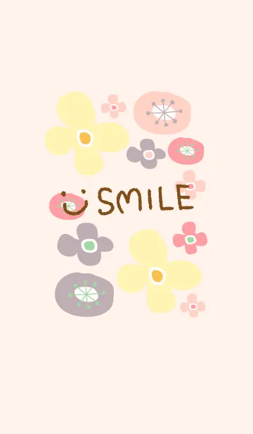 [LINE着せ替え] 北欧風お花ピンク-スマイル27-の画像1