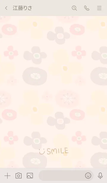 [LINE着せ替え] 北欧風お花ピンク-スマイル27-の画像3