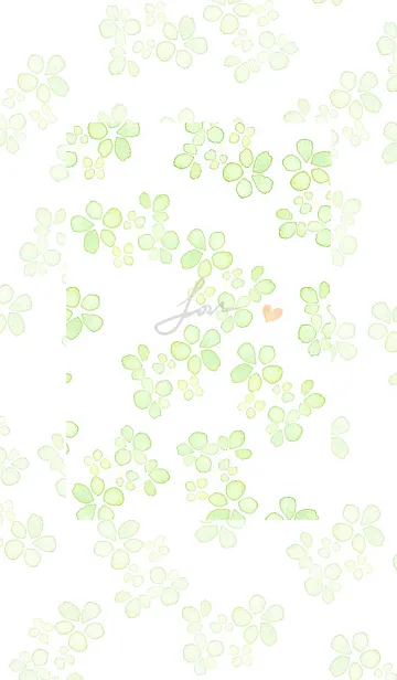 [LINE着せ替え] 水彩透明フラワー・穏やかグリーンの画像1