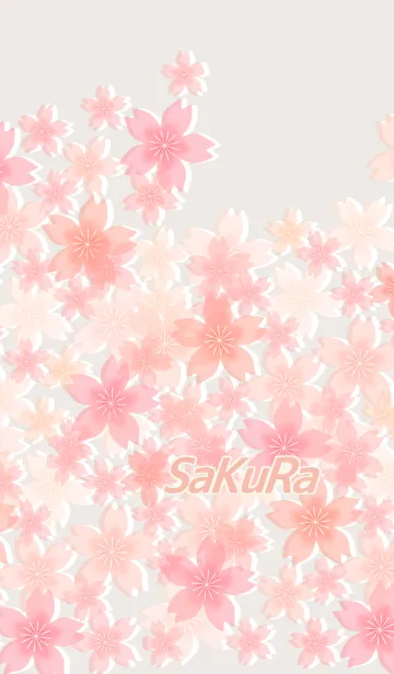 [LINE着せ替え] Beautiful SAKURA11 ピンクグレーの画像1
