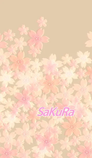 [LINE着せ替え] Beautiful SAKURA12 シャンパンゴールドの画像1