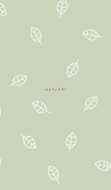 [LINE着せ替え] 白い葉っぱ グリーン3の画像1