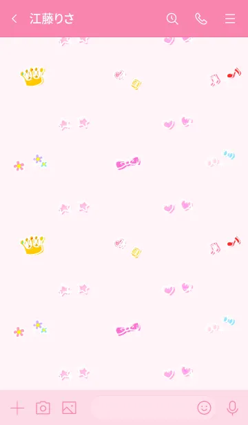 [LINE着せ替え] クレヨン風うさぎ pink versionの画像3
