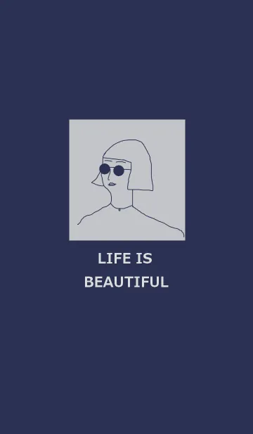 [LINE着せ替え] LIFE IS BEAUTIFUL =navy black=の画像1