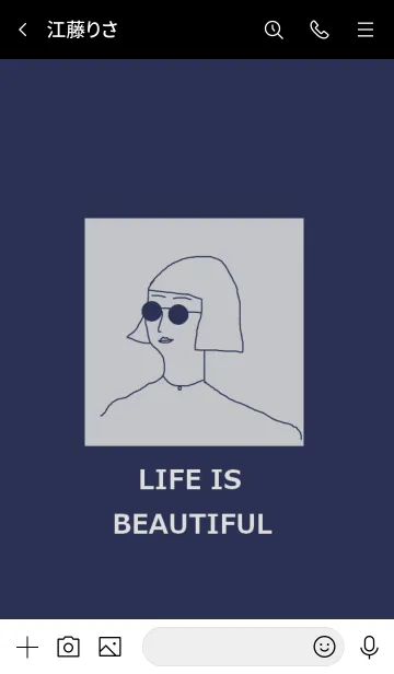 [LINE着せ替え] LIFE IS BEAUTIFUL =navy black=の画像3