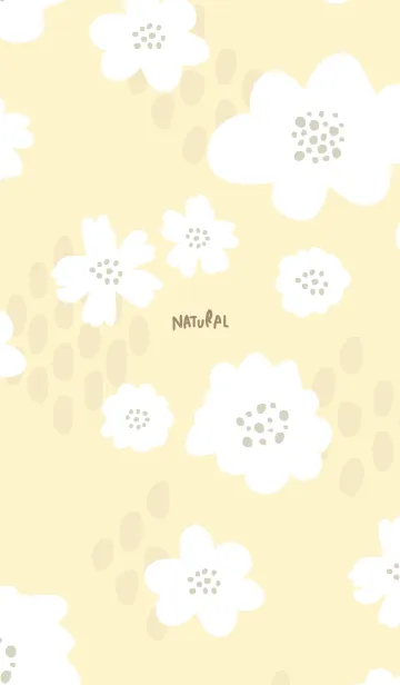 [LINE着せ替え] 白いお花と点々 イエローの画像1