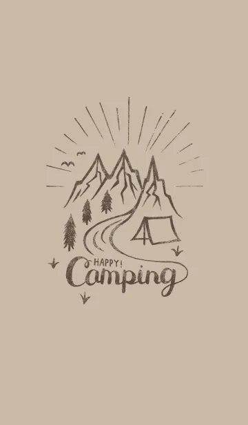 [LINE着せ替え] Happy Camping -サンドカラー/砂色-の画像1