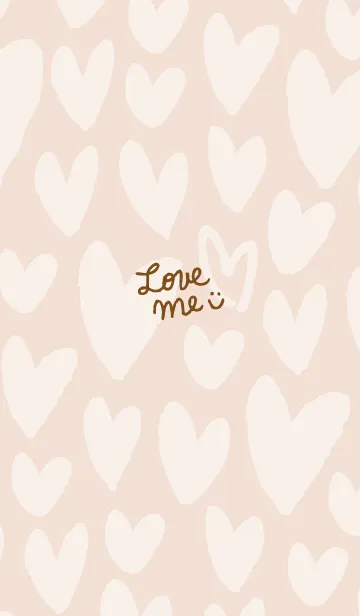 [LINE着せ替え] ハートたくさんベージュ4の画像1