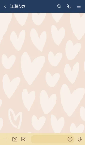 [LINE着せ替え] ハートたくさんベージュ4の画像3