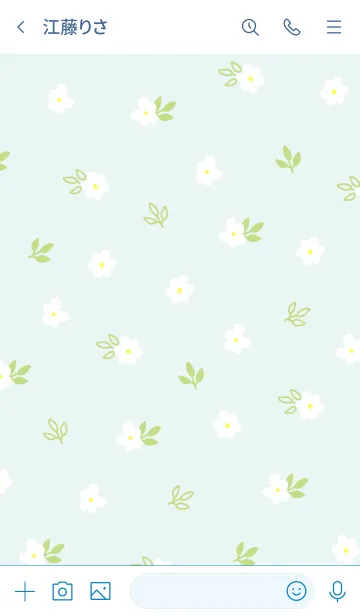 [LINE着せ替え] 白い小花 ブルーの画像3