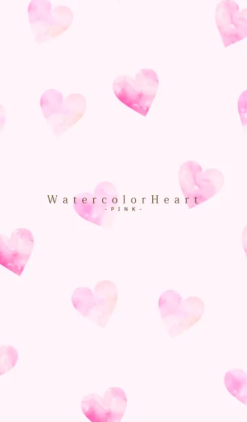 [LINE着せ替え] Watercolor Heart -PINK- 18の画像1