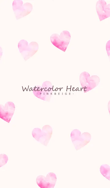 [LINE着せ替え] Watercolor Heart -PINKBEIGE- 18の画像1