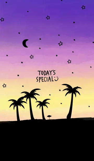 [LINE着せ替え] アロハ！星と月 水彩2 スマイル10の画像1