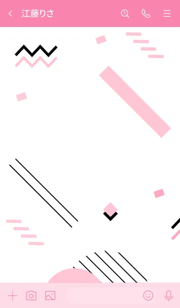 [LINE着せ替え] Abstract Geo White Pinkの画像3