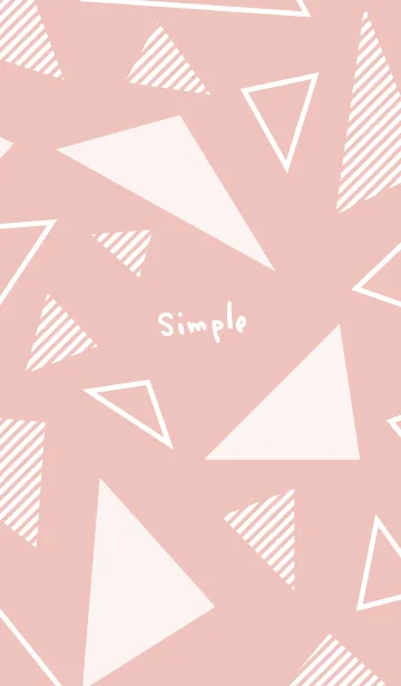 [LINE着せ替え] シンプル 白三角 ピンク4の画像1