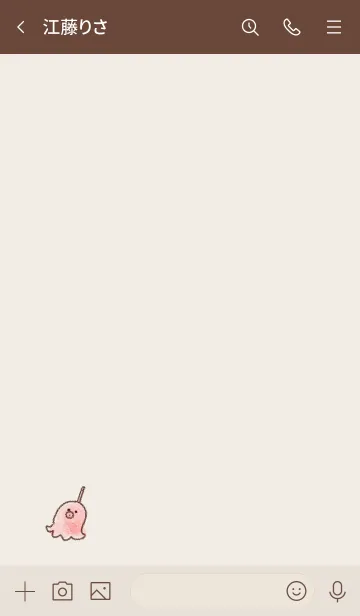 [LINE着せ替え] シンプル たこウインナー ベージュの画像3