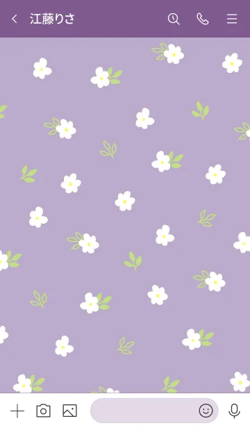 [LINE着せ替え] 白い小花 パープル6の画像3
