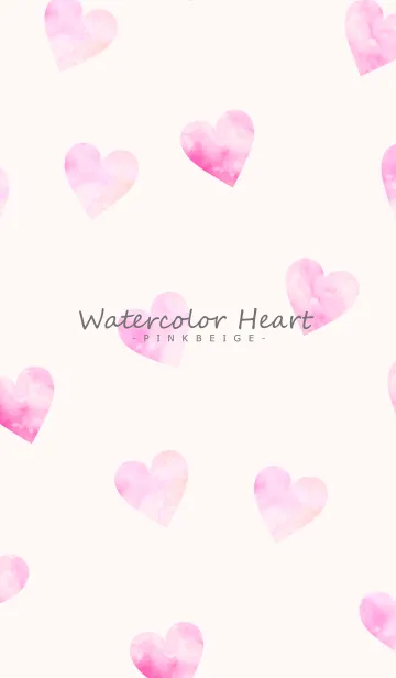 [LINE着せ替え] Watercolor Heart -PINKBEIGE- 19の画像1