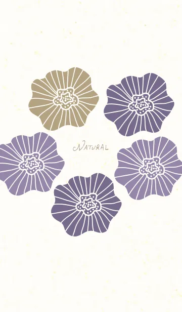 [LINE着せ替え] お花5つ くすみパープル5の画像1