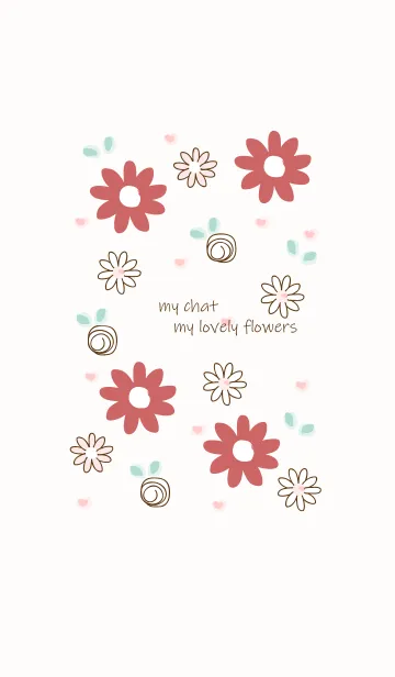 [LINE着せ替え] Brown flowersの画像1