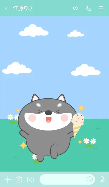 [LINE着せ替え] Be Cute Black Shiba Inu Theme (JP)の画像3