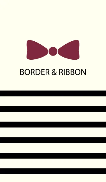 [LINE着せ替え] BORDER & RIBBON -BLACK+WINERED-の画像1