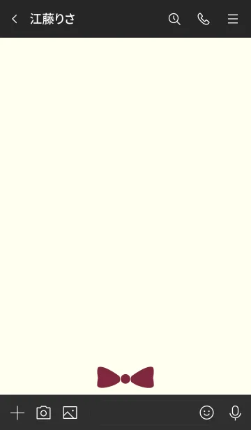 [LINE着せ替え] BORDER & RIBBON -BLACK+WINERED-の画像3