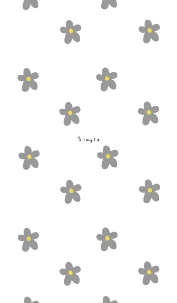 [LINE着せ替え] ホワイトとグレー。お花。大人可愛い。の画像1