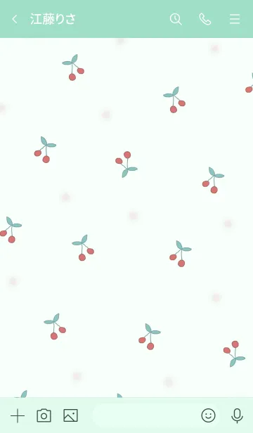 [LINE着せ替え] cherry pattern / mintgreenの画像3