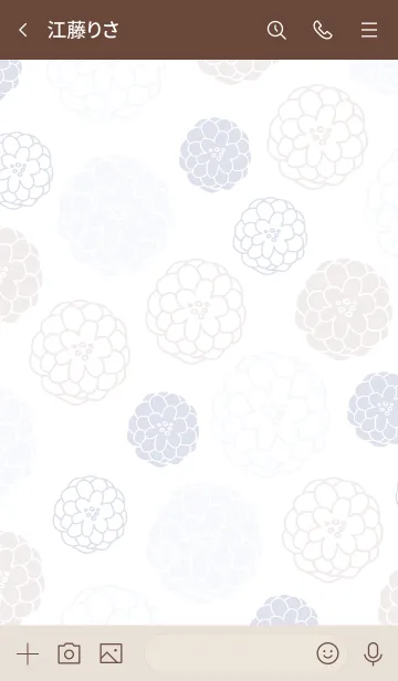 [LINE着せ替え] 手書きのお花 ブルーとベージュの画像3